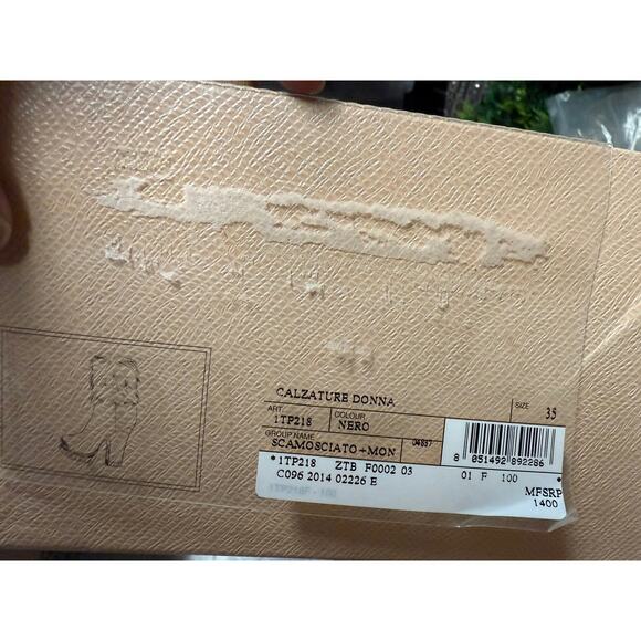 Prada Calzature Donna Real Fur Suede Leather Boots Size EU35 - Picture 4 of 12